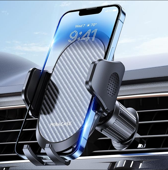 Miracase Phone Holders for Your Car with Newest Metal Hook Clip, Air Vent Cell Phone Car Mount